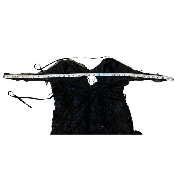 For Love & Lemons NWT Black Bette Lace Mini Dress size Large - Picture 12 of 15